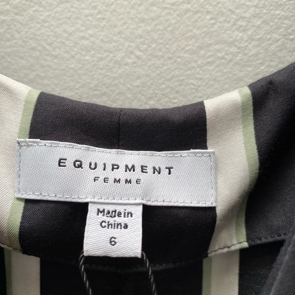 Equipment - NWT Aita Striped Satin Silk Blend Slip Dress - Picture 9 of 11